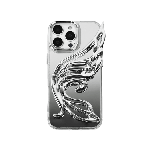 iphone case, butterfly, wing, silver, black, xtended identity, 3D printing