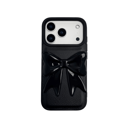 Black Bow Leather iPhone Case