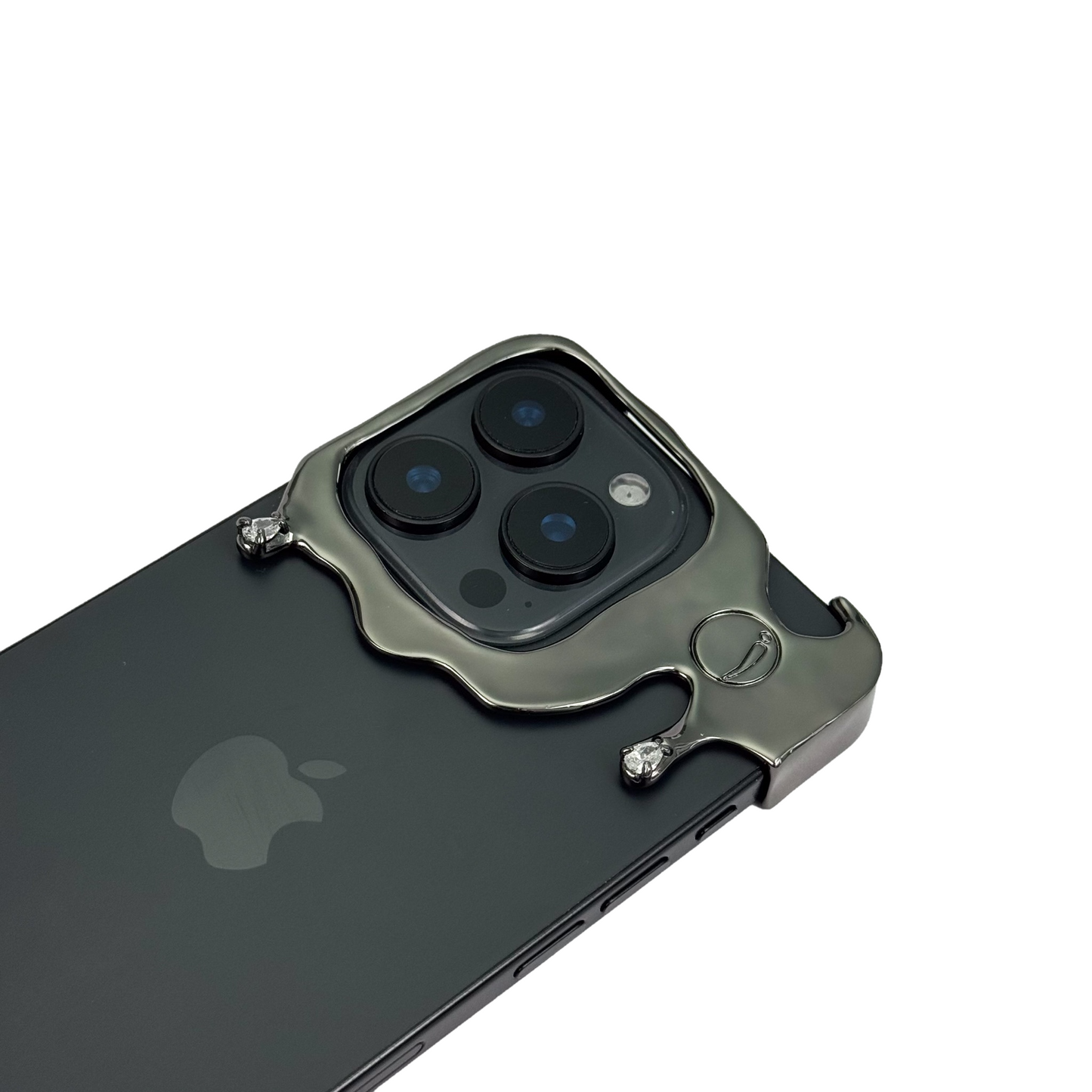 Liquid metal drip iPhone case with chrome finish – futuristic melting design for iPhone 15 pro, 15 pro max, 16 pro and 16 pro max