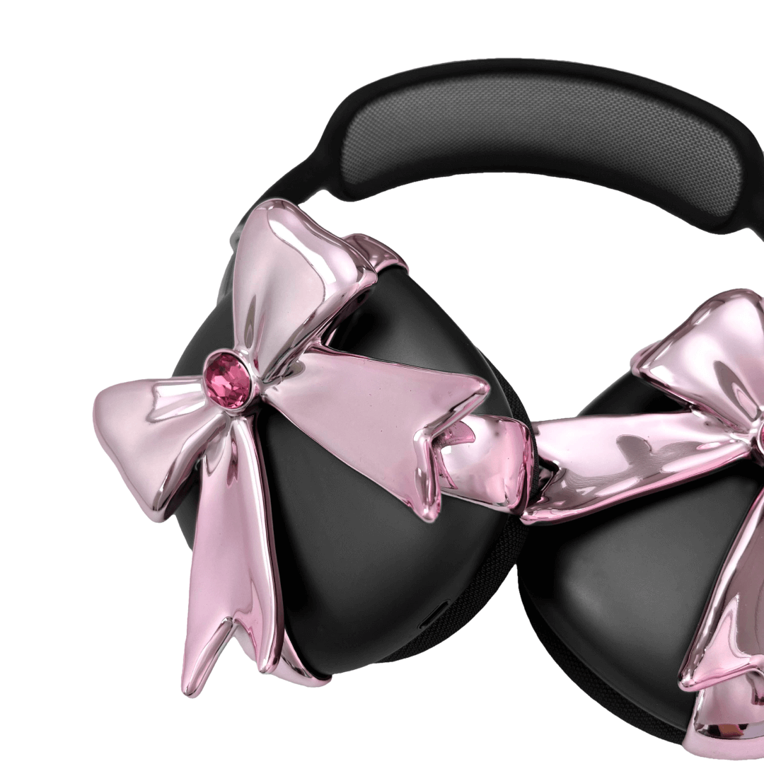 airpods cover, airpods max cover, gem, bow, pink, xtended identity