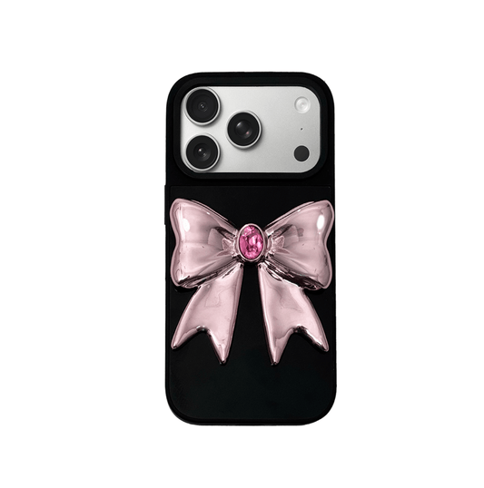 Pink Gem Bow Mirror iPhone Case - Limited Edition