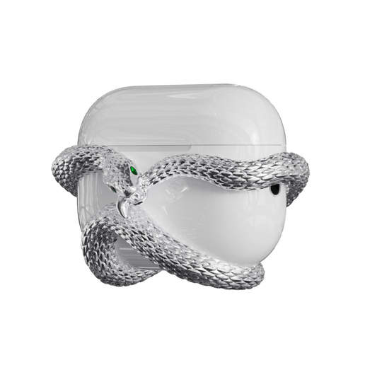 airpods cover, snake, silver, gold, xtended identity