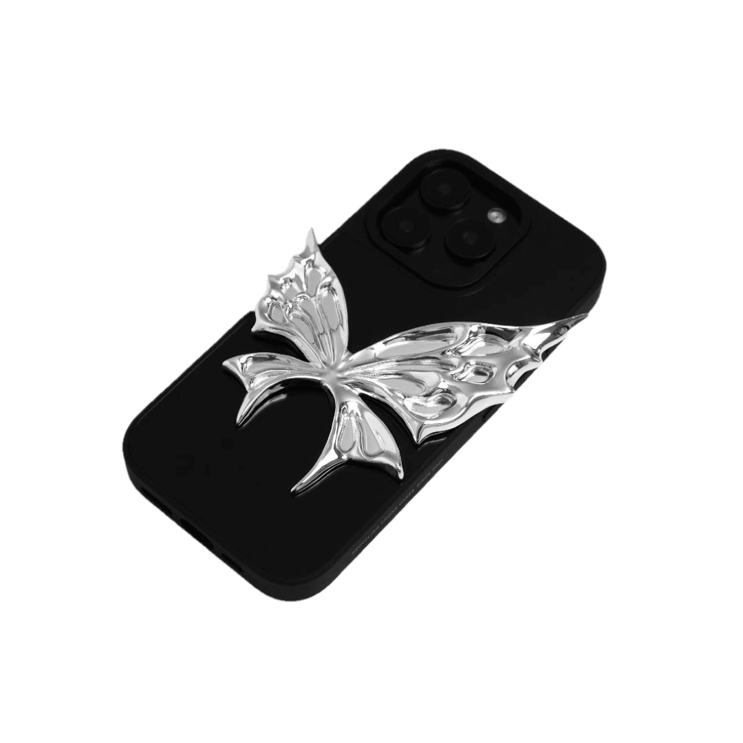 iphone case, butterfly, silver, black, xtended identity, 3d printing