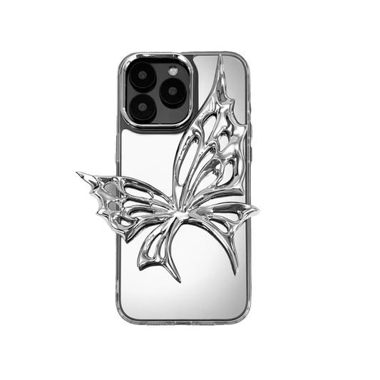 iphone case, butterfly, silver, black, xtended identity, 3d printing