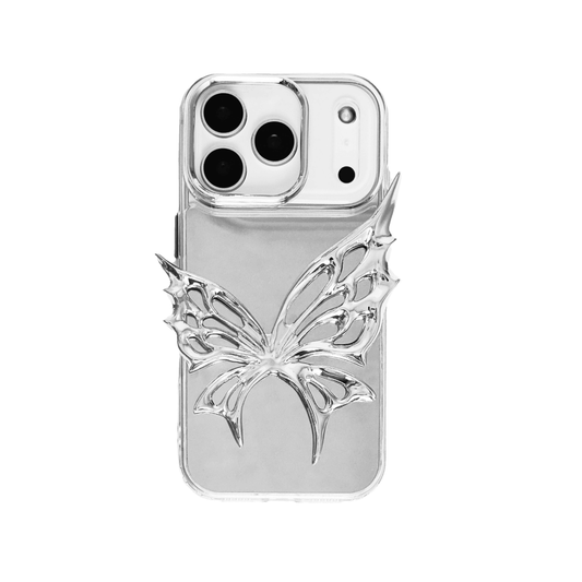iphone case, butterfly, silver, black, xtended identity, 3d printing