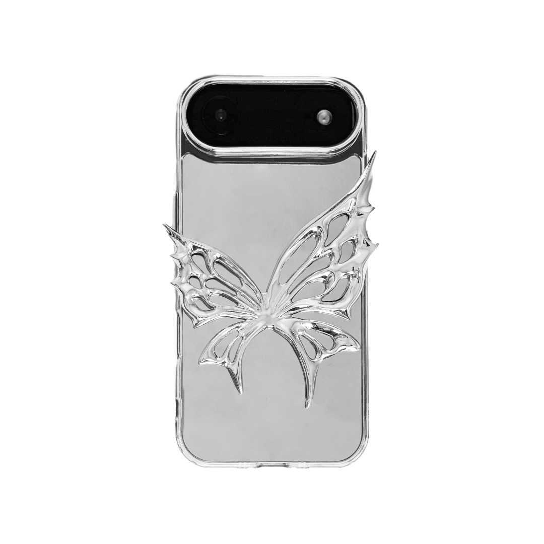 iphone case, butterfly, silver, black, xtended identity, 3d printing
