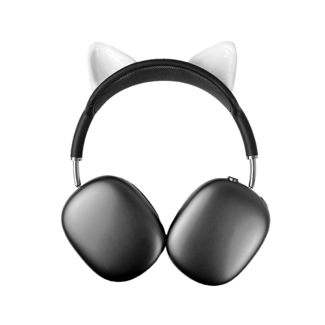airpods max cat ears, silver, white, black, xtended identity