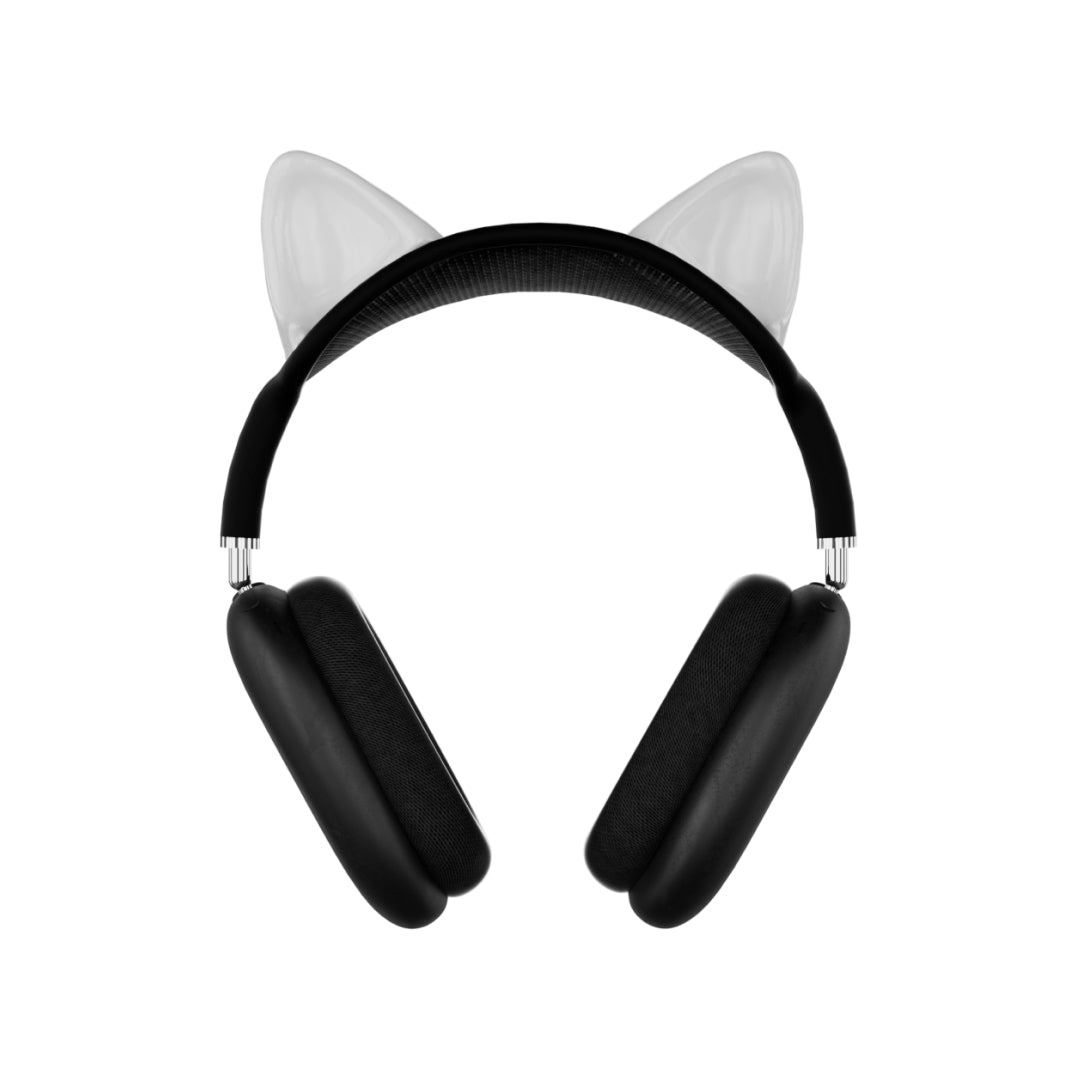 airpods max cat ears, silver, white, black, xtended identity