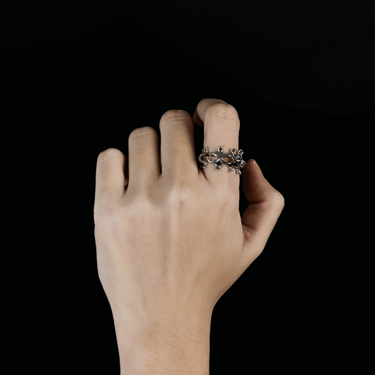 ring, bone, silver, white, xtended identity