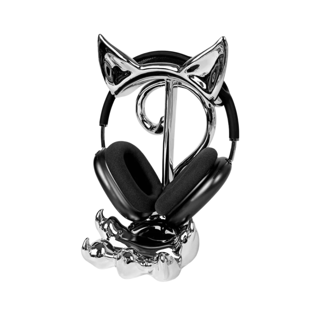 airpods max stand, cat, silver, xtended identity