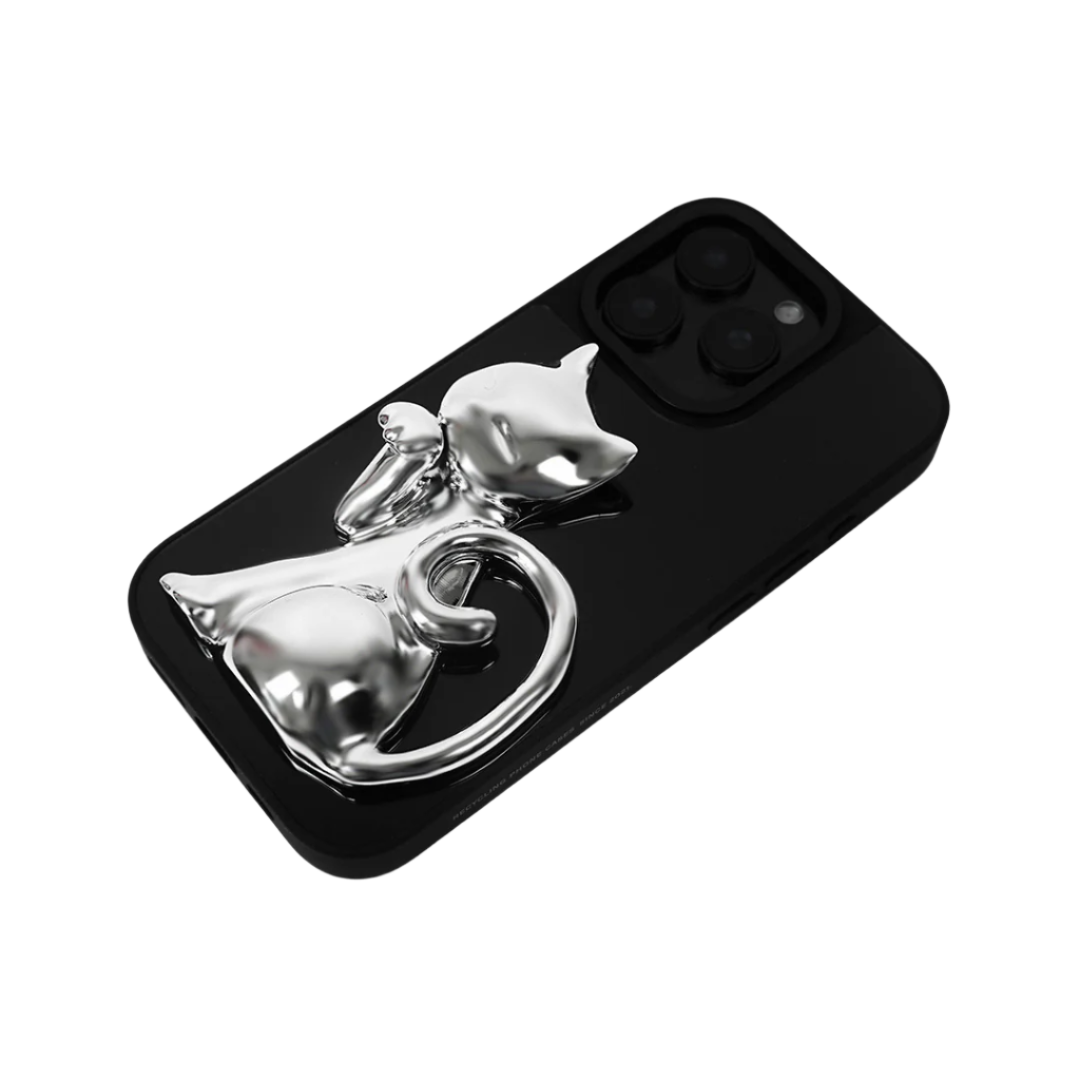 iphone case, cat, silver, black, xtended identity