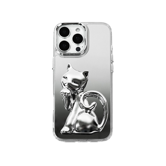 iphone case, cat, silver, black, xtended identity