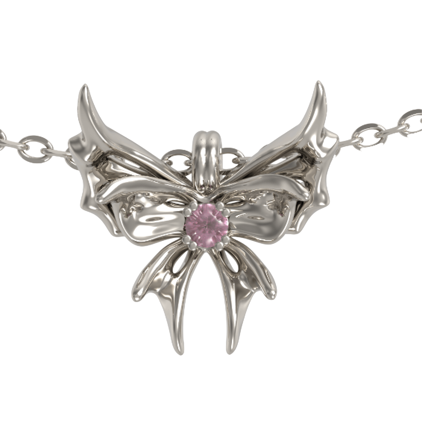 necklace, chrysalid butterfly, white, blue, purple, pink, green, gold, xtended identity