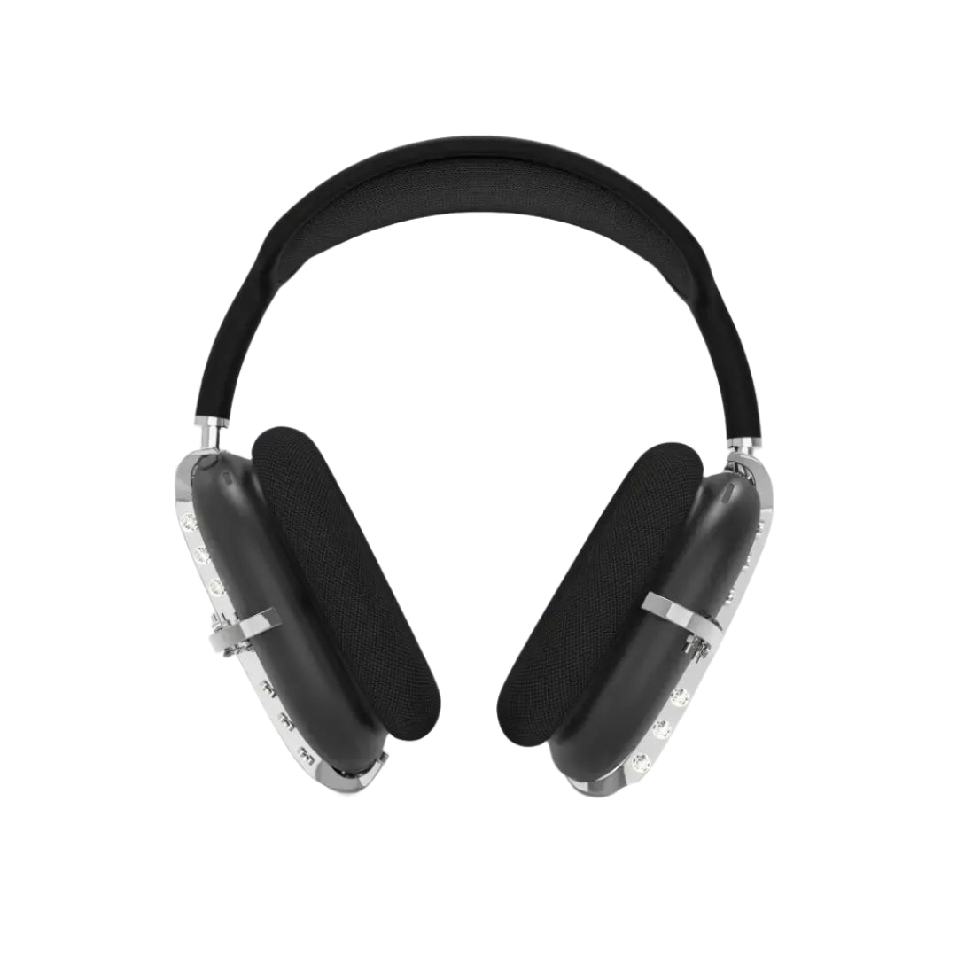 airpods cover, airpods max cover, cross, studded, silver, xtended identity