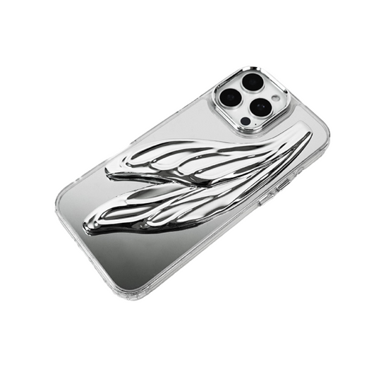iphone case, flutter wing, silver, black, xtended identity