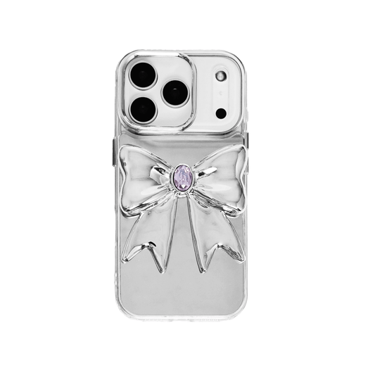 iphone case, gem, bow, purple, silver, xtended identity