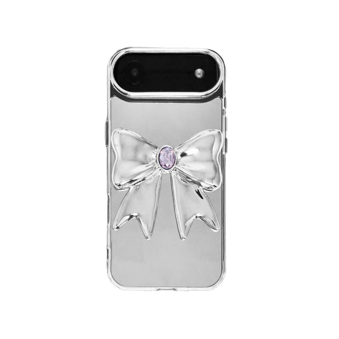 iphone case, gem, bow, purple, silver, xtended identity