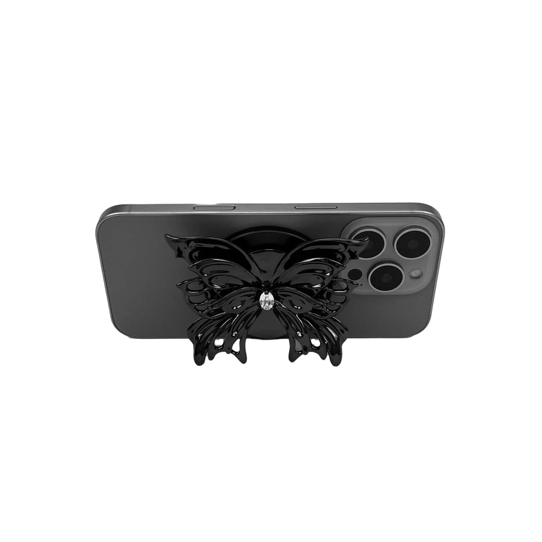 バタフライクリスタル携帯電話グリップ