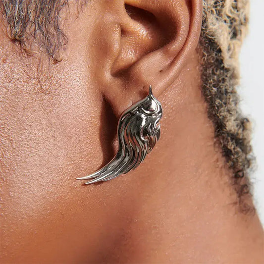 earrings, wing, silver, xtended identity