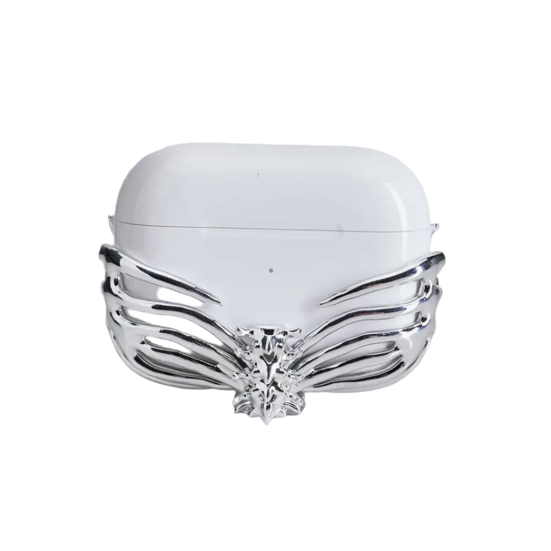 airpods cover, skeleton, silver, xtended identity