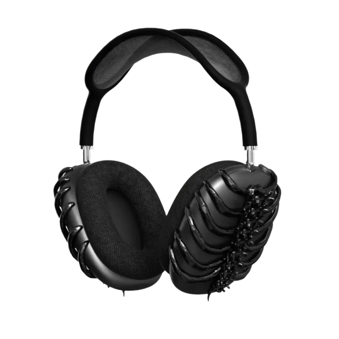 airpods cover, airpods max cover, skeleton, silver, black, xtended identity