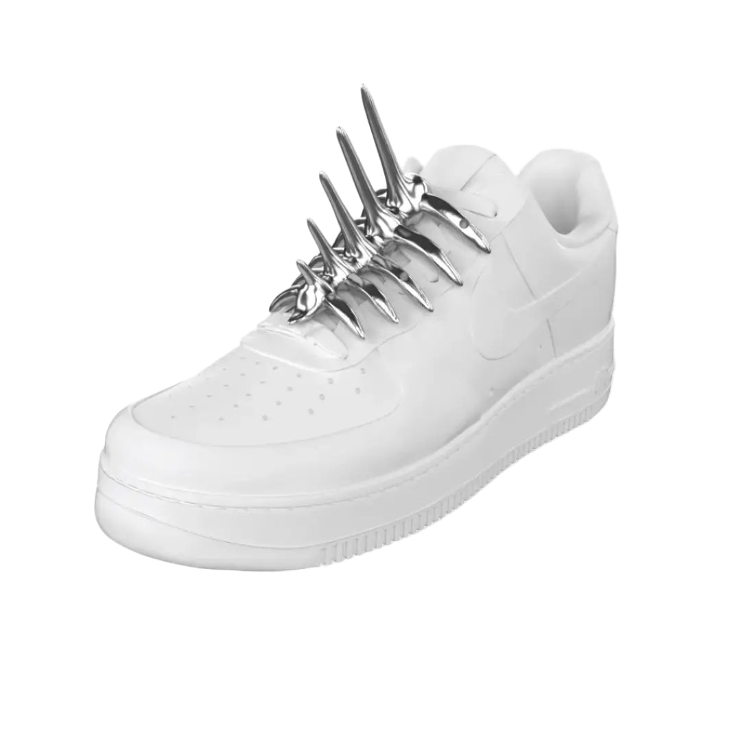 shoe accessory, skeleton, silver, xtended identity