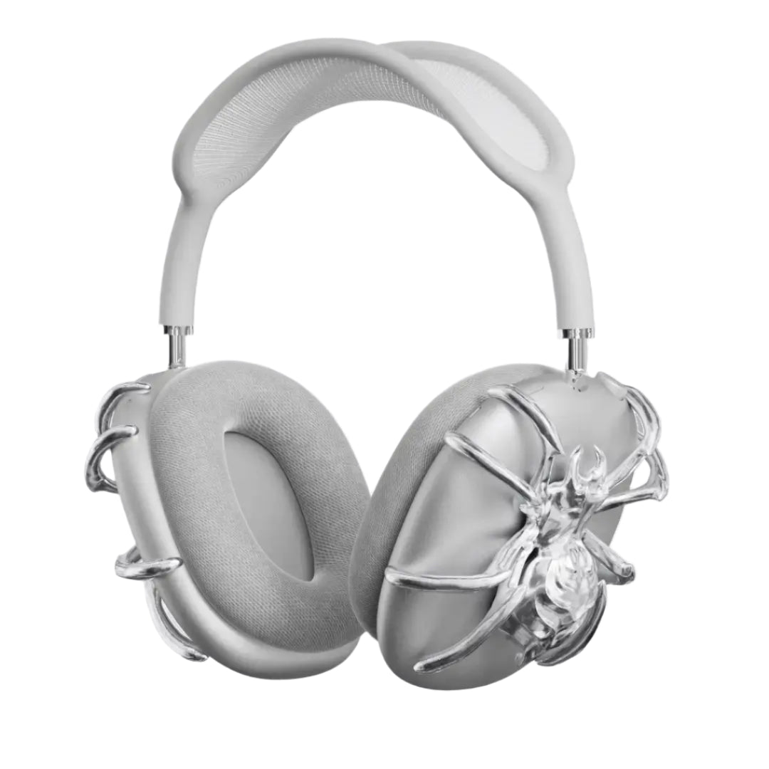 airpods cover, airpods max cover, spider, silver, xtended identity
