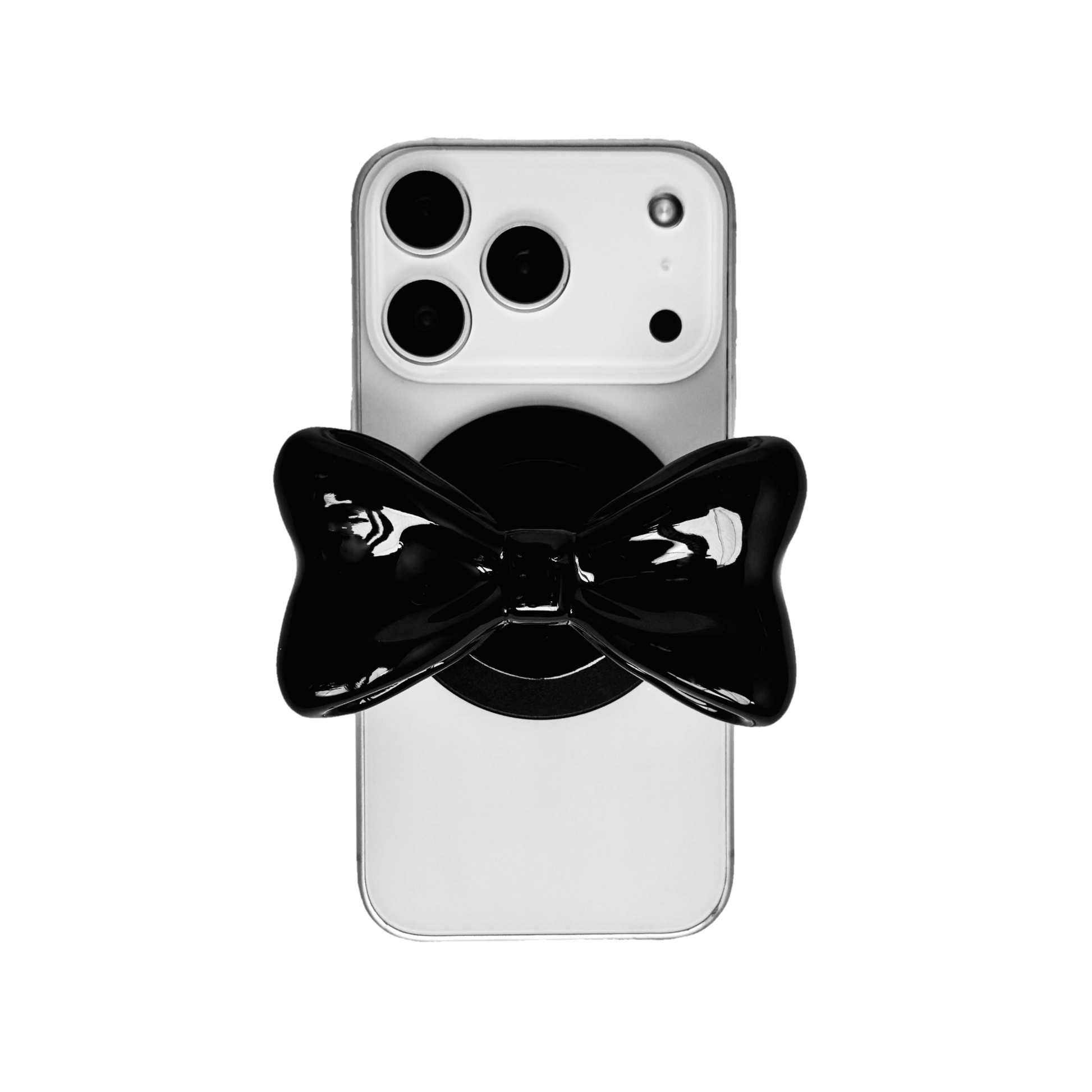 phone grip, bow, pink, silver, black, white, XTENDED iDENTiTY