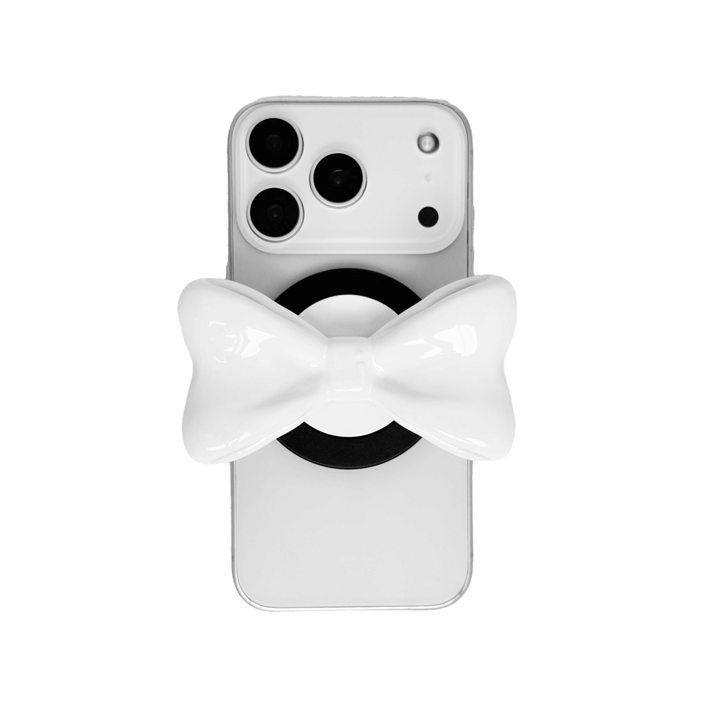 phone grip, bow, pink, silver, black, white, XTENDED iDENTiTY