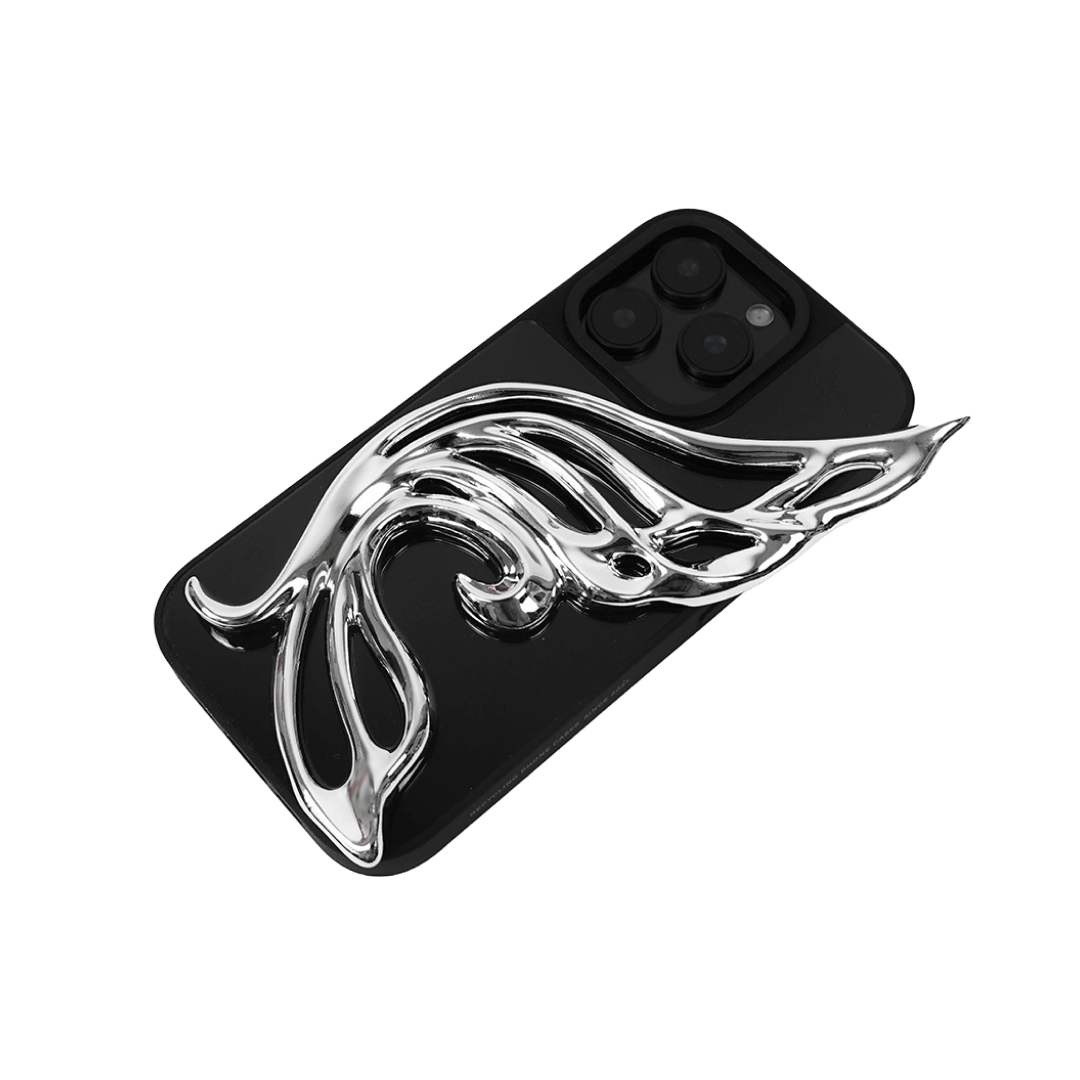 iphone case, butterfly, wing, silver, black, xtended identity, 3D printing