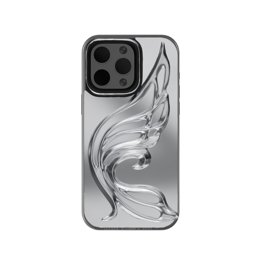 iphone case, butterfly, wing, silver, black, xtended identity, 3D printing