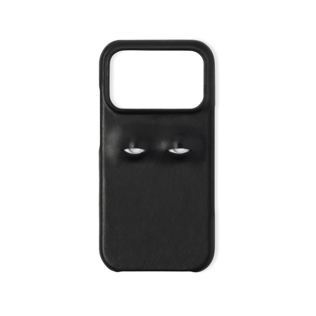 Double Eyeball Inlay Handcrafted Italian Genuine Leather Phone Case