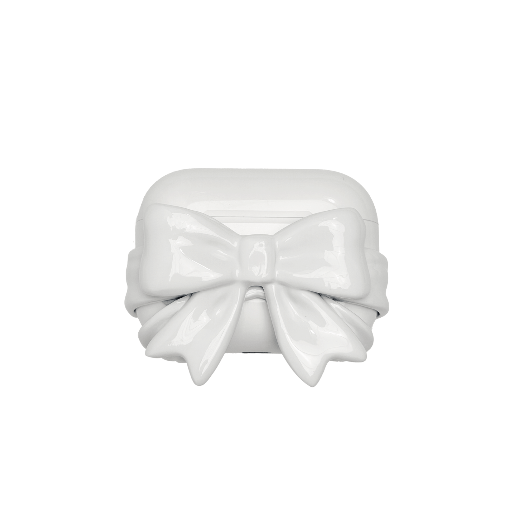 Elegant monochromatic white bow-shaped AirPods case cover, featuring a soft matte finish and a minimalist balletcore aesthetic, crafted from eco-friendly SLA.
清楚なオールホワイトのリボン型AirPodsケースカバー。柔らかなマット仕上げで、ミニマルなバレエコアデザイン。エコフレンドリーなSLA素材を使用。