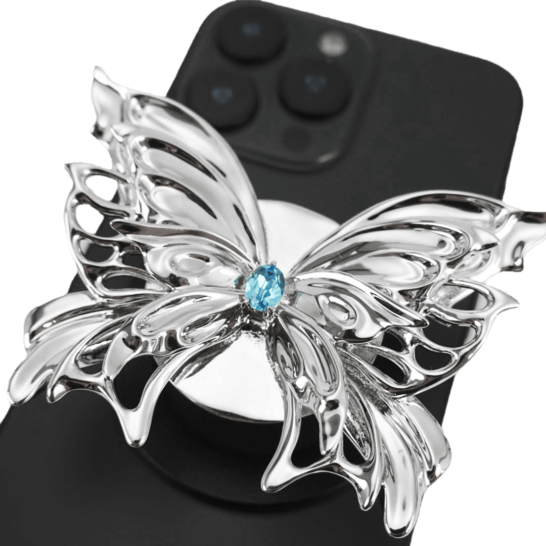phone grip, butterfly, diamond, blue, pink, purple, white, gold, xtended identity
