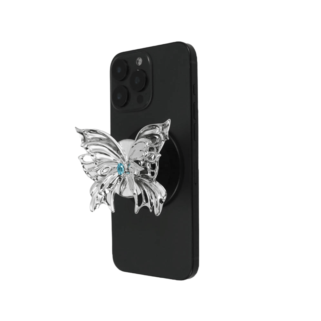 phone grip, butterfly, diamond, blue, pink, purple, white, gold, xtended identity