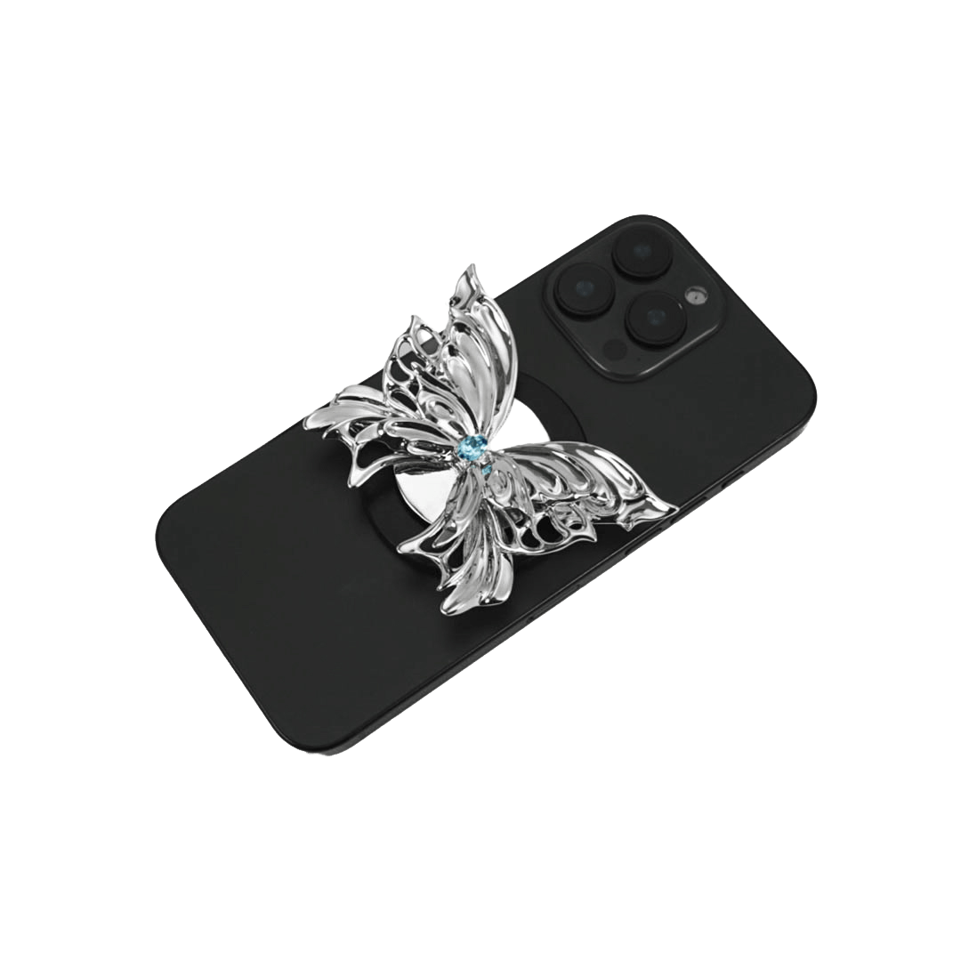phone grip, butterfly, diamond, blue, pink, purple, white, gold, xtended identity