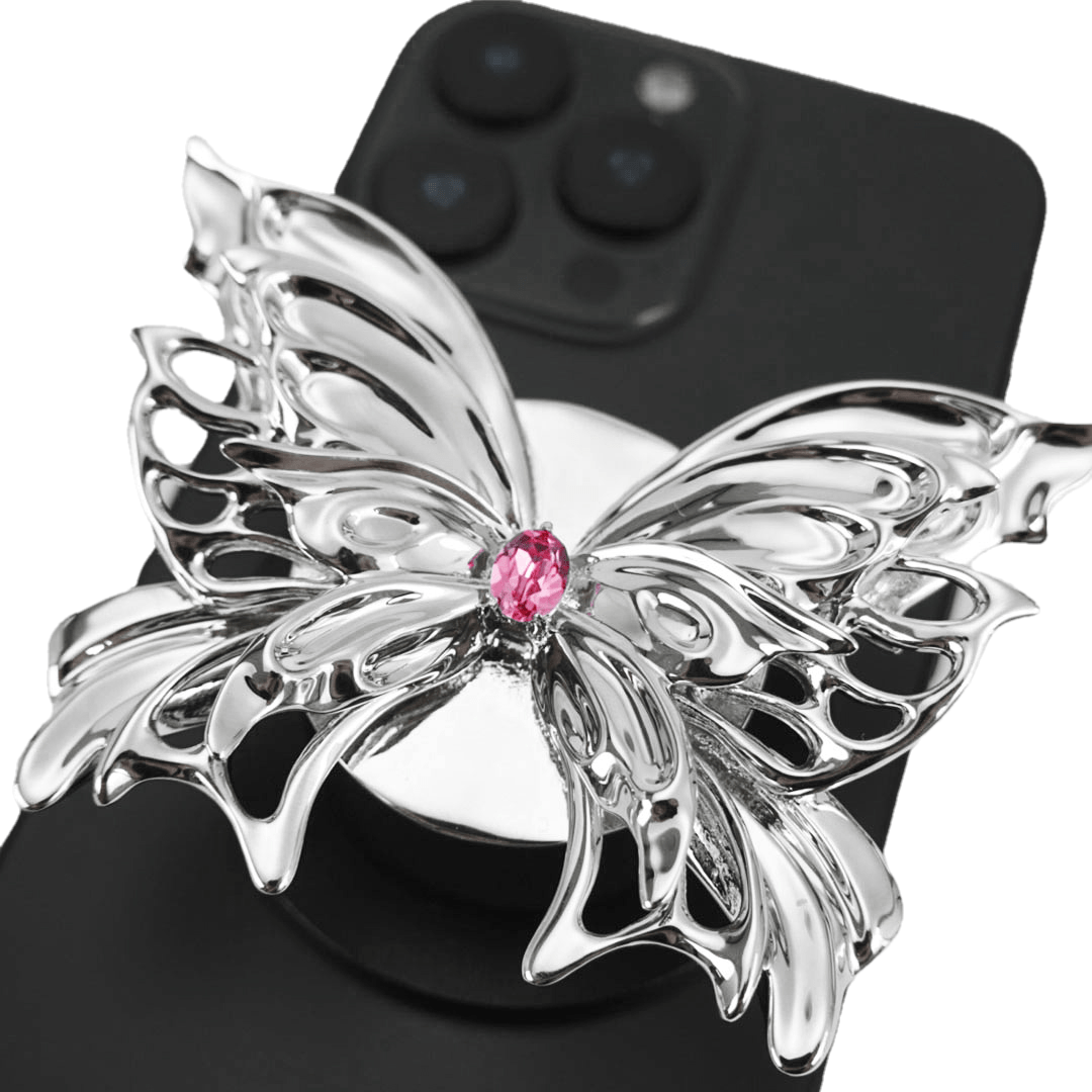 phone grip, butterfly, diamond, blue, pink, purple, white, gold, xtended identity