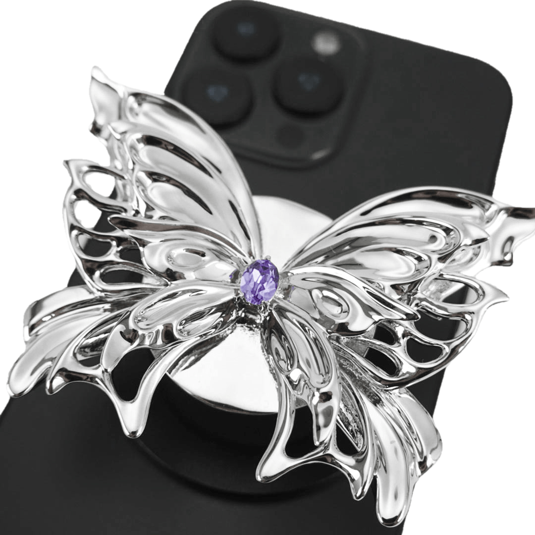 phone grip, butterfly, diamond, blue, pink, purple, white, gold, xtended identity