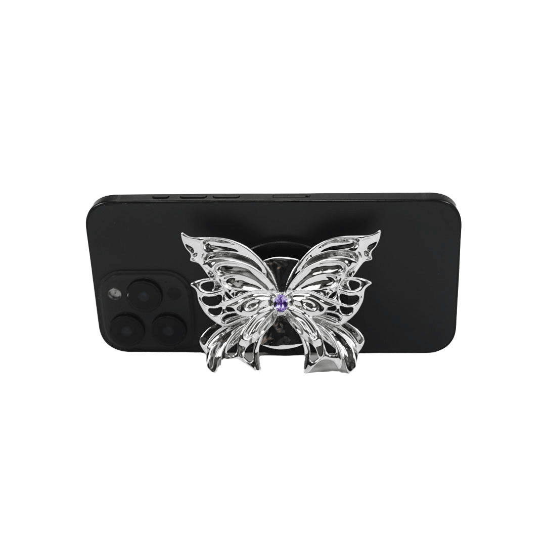 phone grip, butterfly, diamond, blue, pink, purple, white, gold, xtended identity
