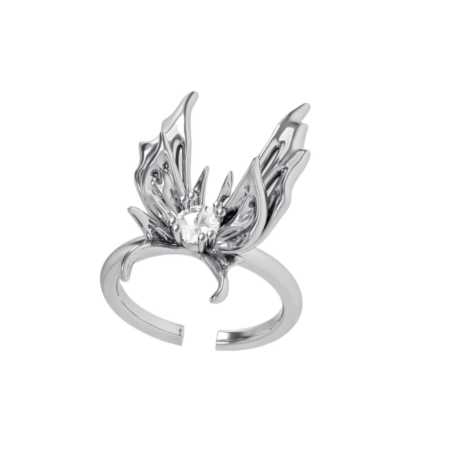 ring, wings, diamond, silver, xtended identity