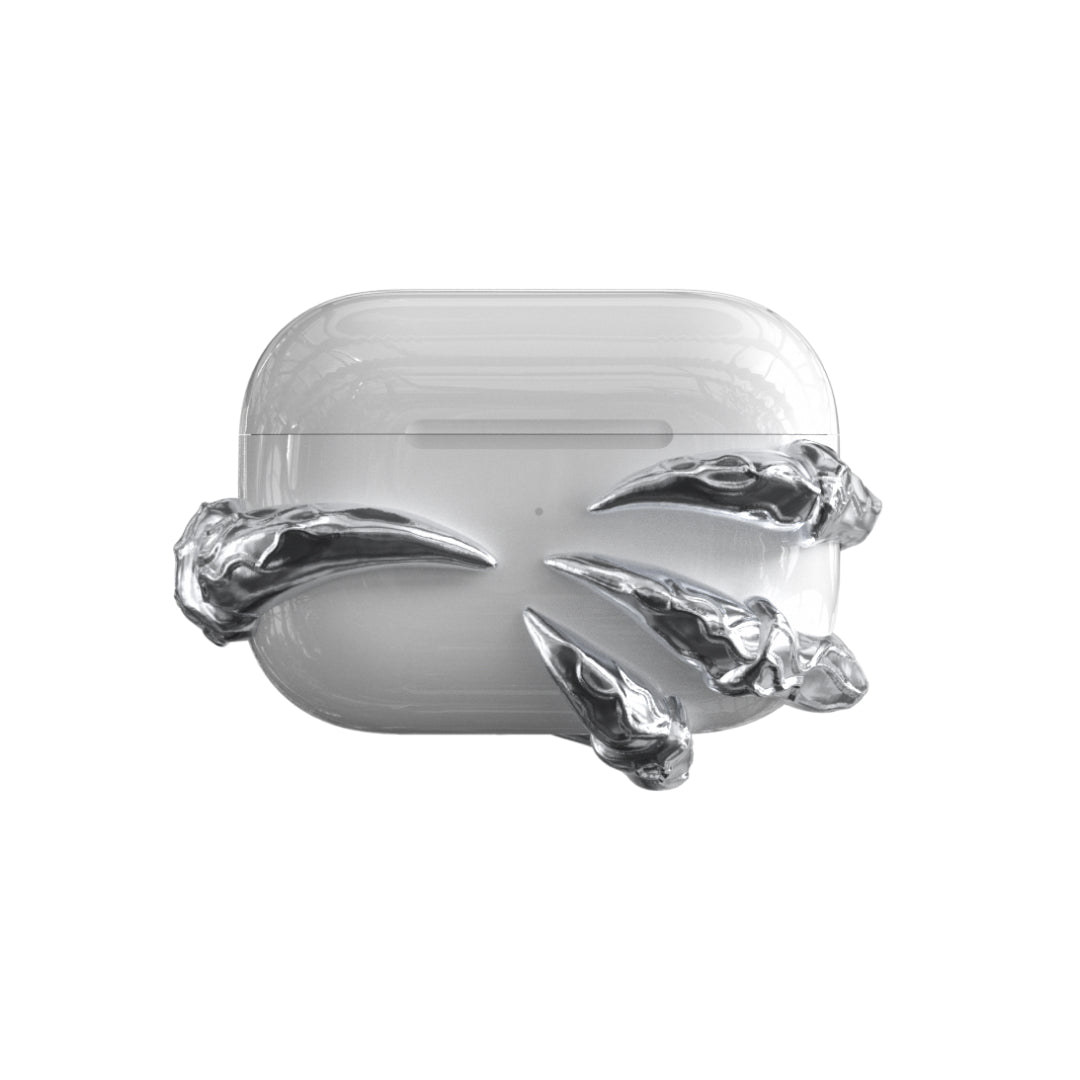 airpods cover, claw, silver, xtended identity, 3D printing