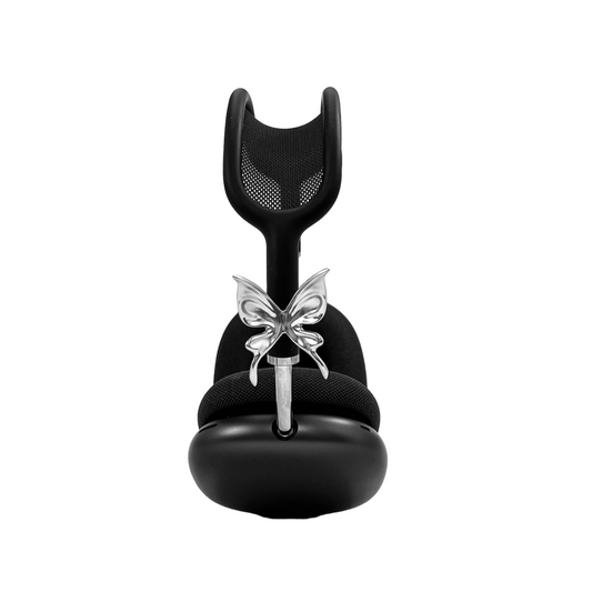 Chrome butterfly accessory for AirPods Max – sculptural clip-on headphone decoration