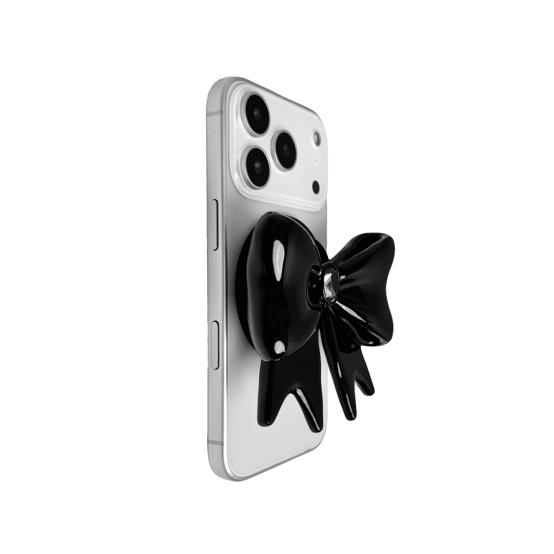 iphone grip, gem, bow, pink, black, white, xtended identity, 3D printing