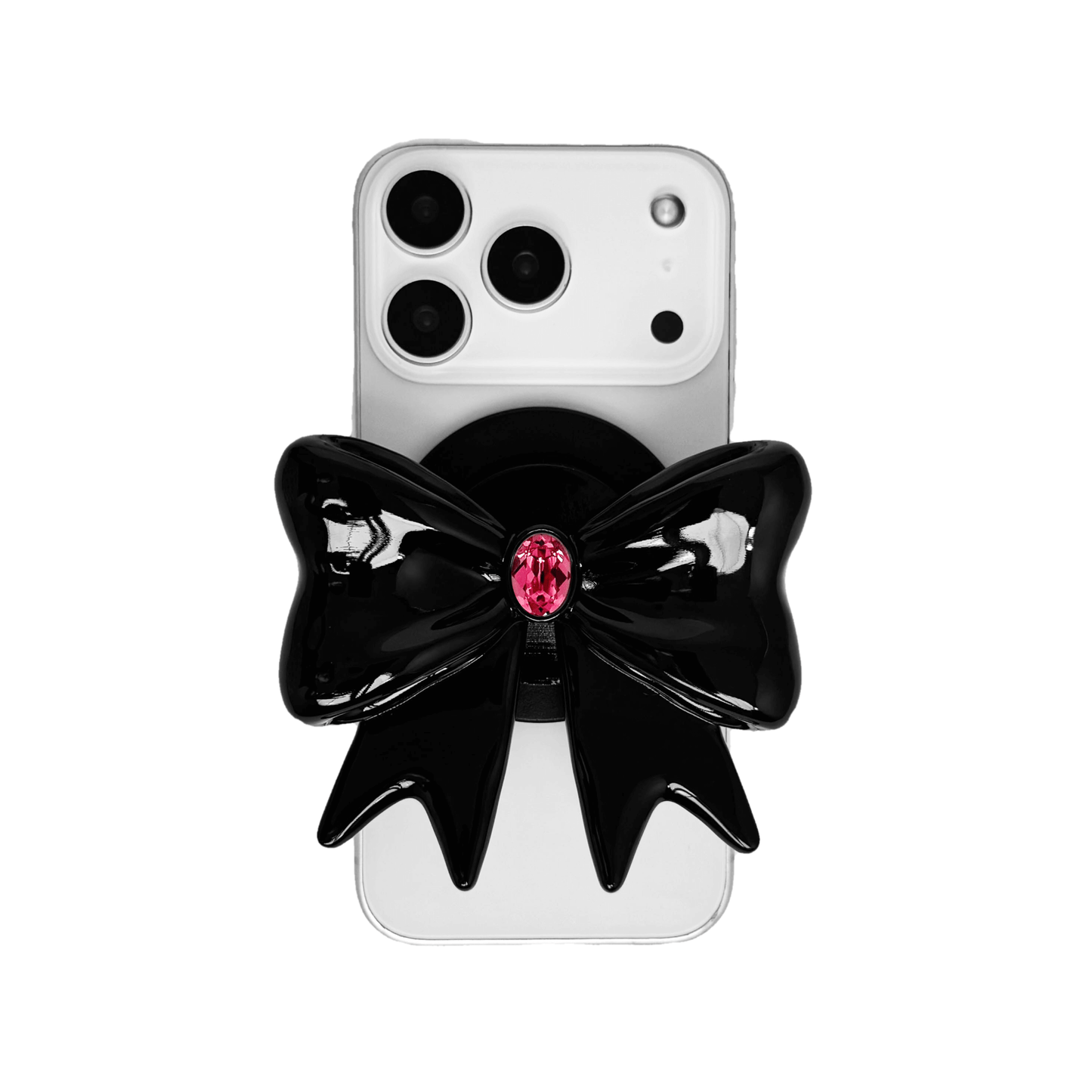 iphone grip, gem, bow, pink, black, white, xtended identity, 3D printing