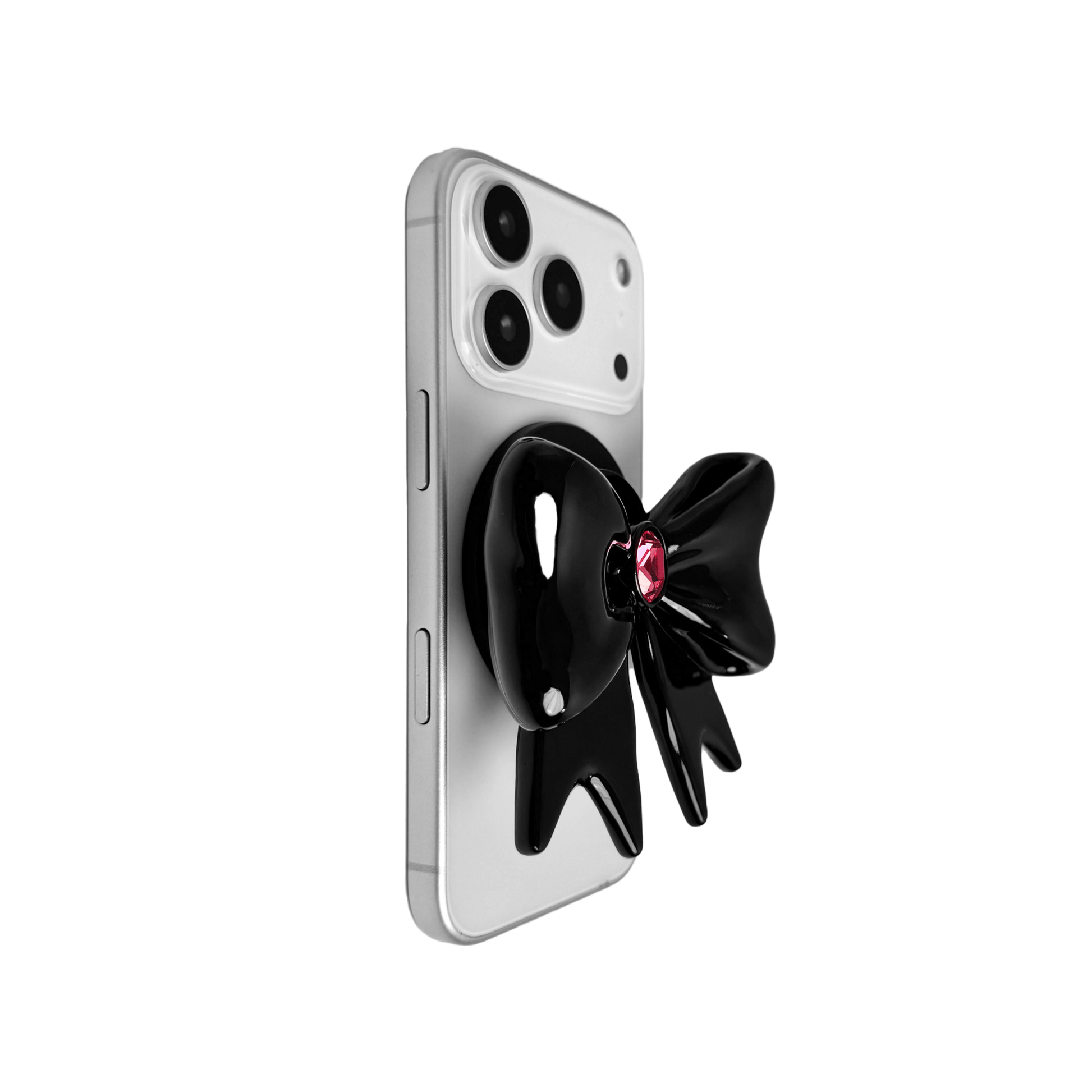 iphone grip, gem, bow, pink, black, white, xtended identity, 3D printing