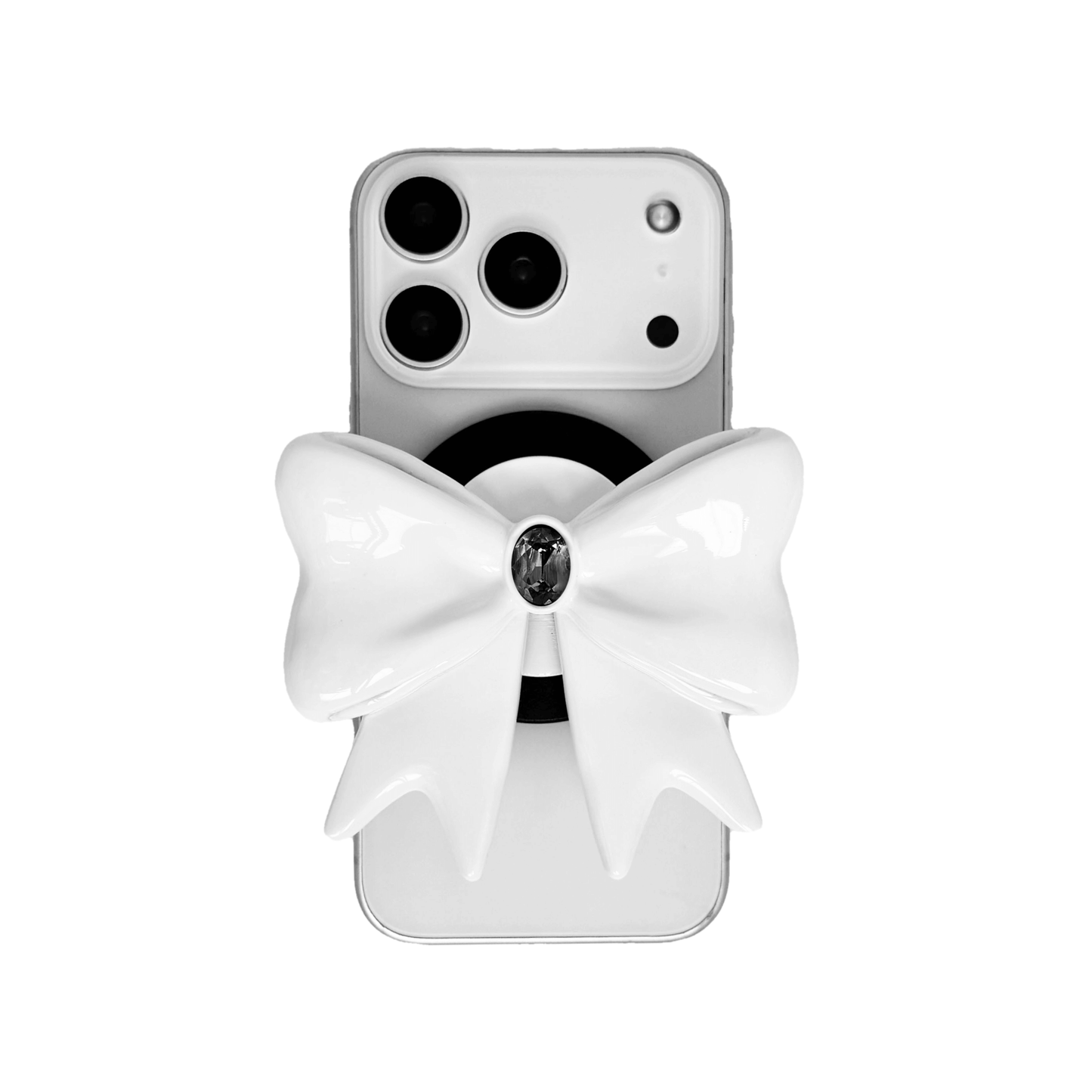 iphone grip, gem, bow, pink, black, white, xtended identity, 3D printing