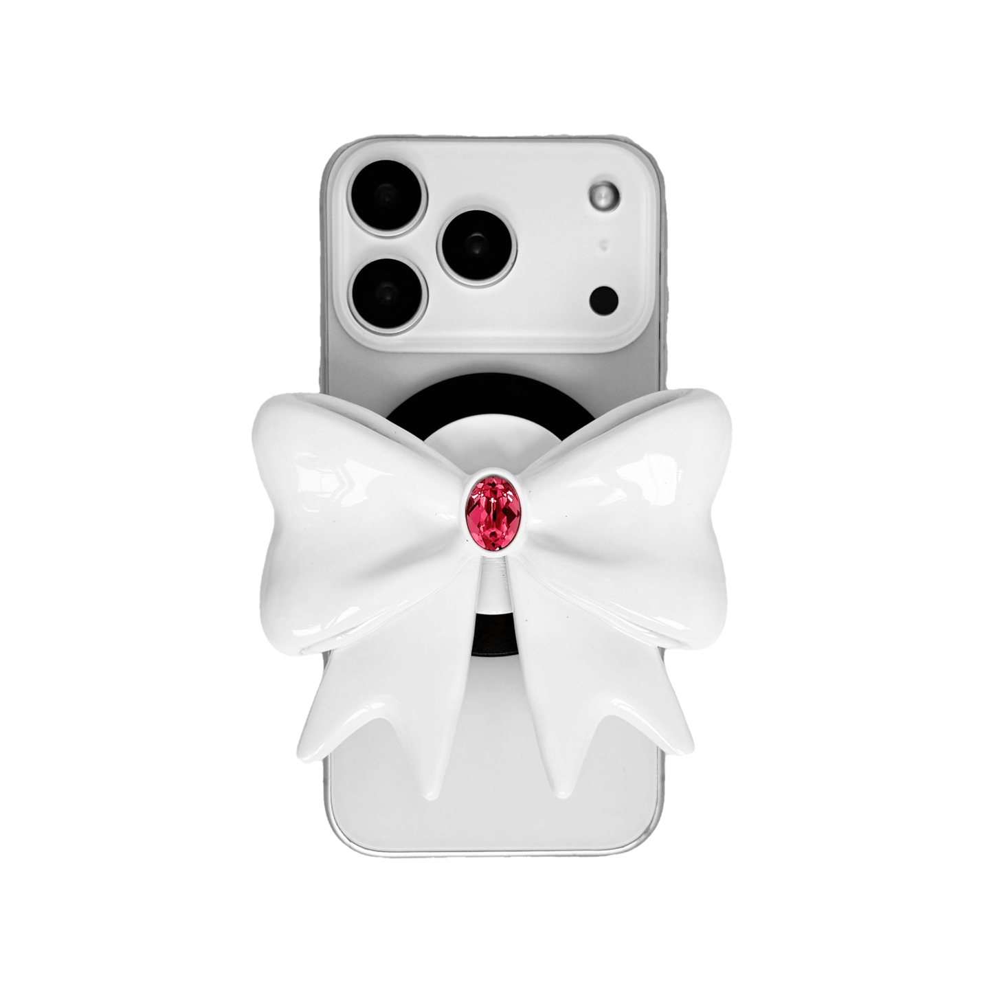 iphone grip, gem, bow, pink, black, white, xtended identity, 3D printing