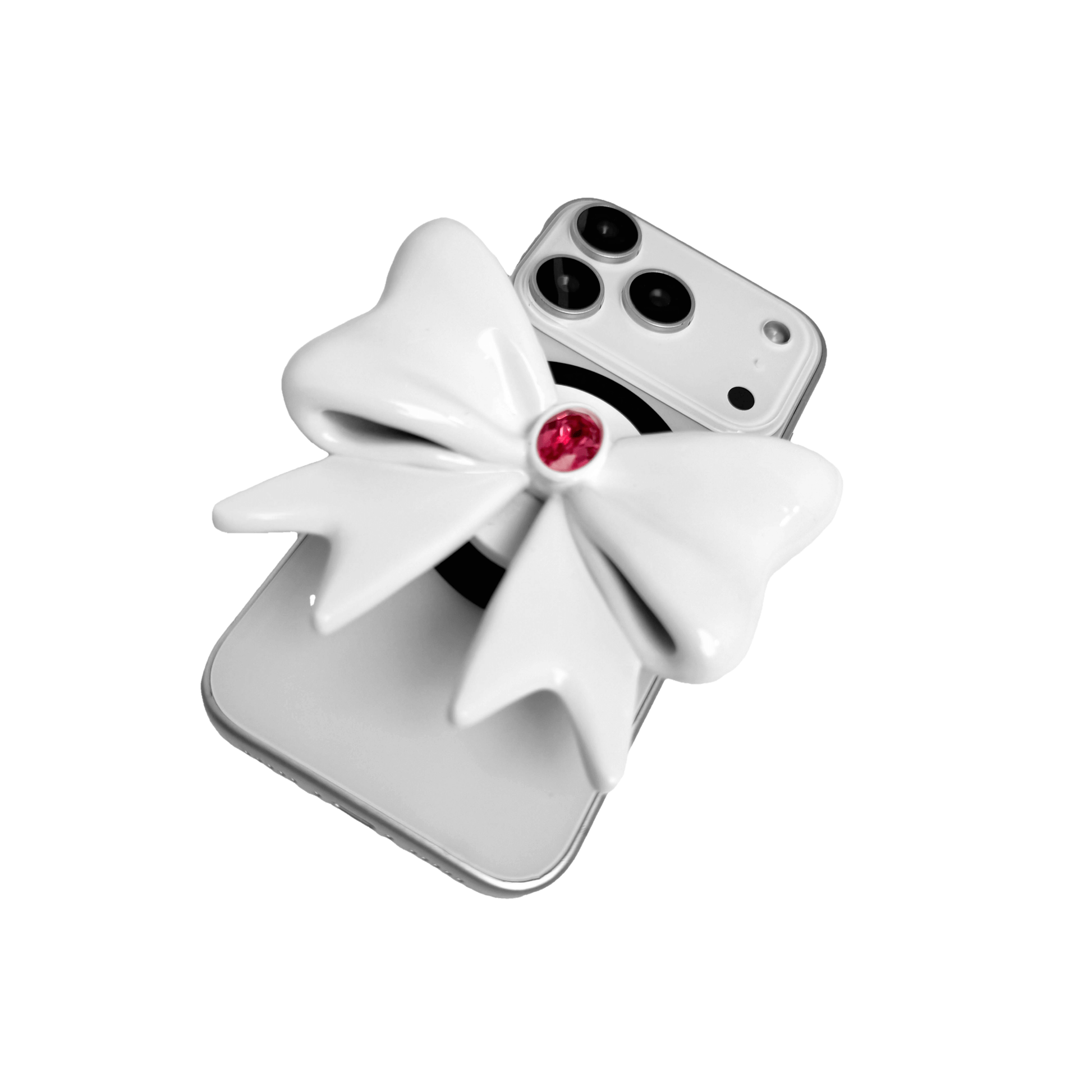 iphone grip, gem, bow, pink, black, white, xtended identity, 3D printing