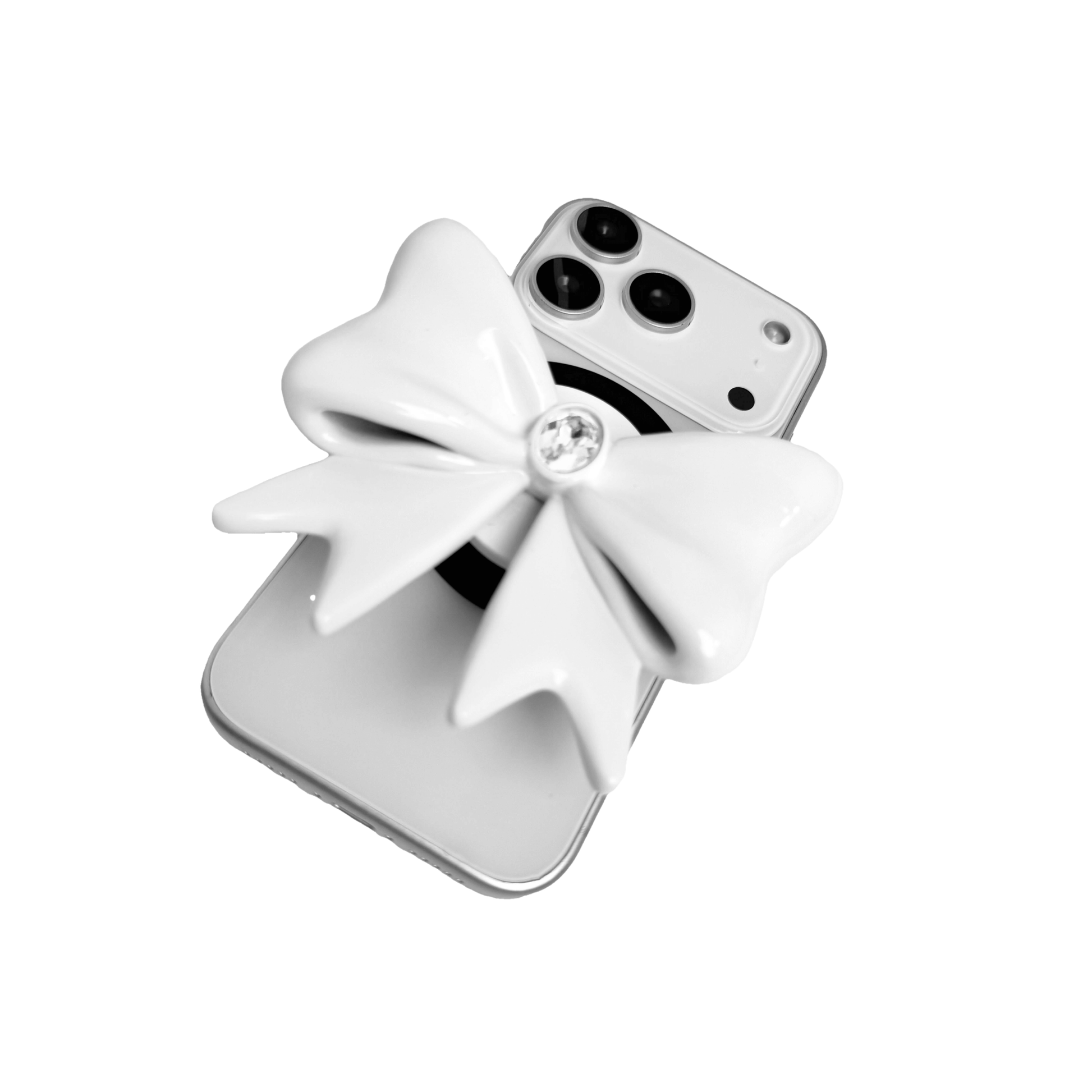 iphone grip, gem, bow, pink, black, white, xtended identity, 3D printing