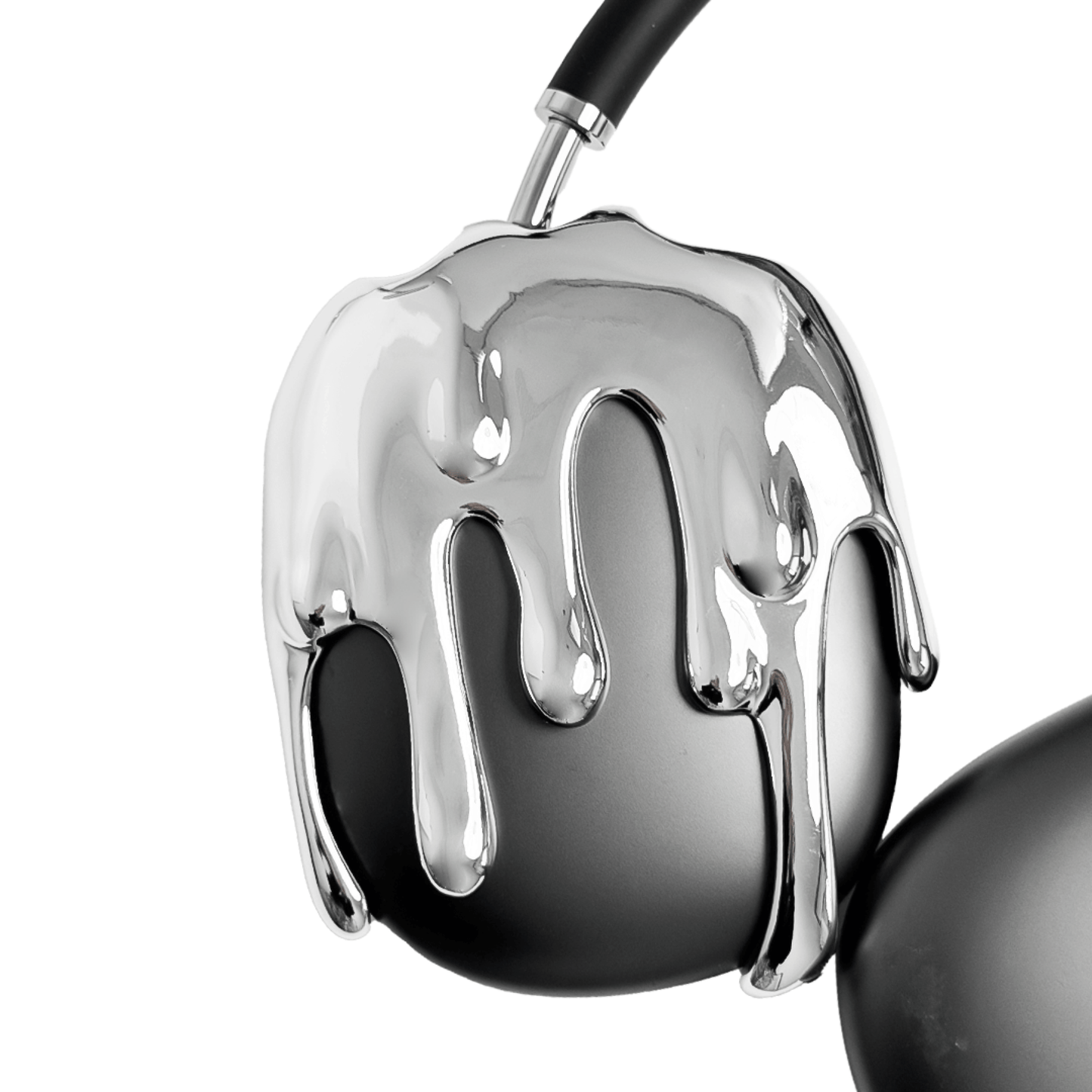 airpods cover, airpods max cover, melted, silver, black, xtended identity